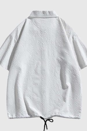 Style Core Aesthetics, New Style Trends Modern Textured Drawstring Shirt