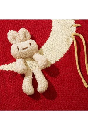 Style Core Aesthetics, New Style Trends Moon & Rabbit Doll Sweater