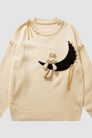 Style Core Aesthetics, New Style Trends Moon & Rabbit Doll Sweater