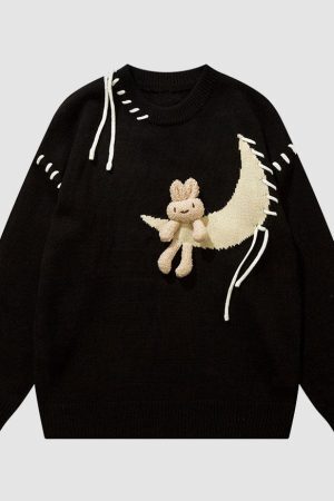 Style Core Aesthetics, New Style Trends Moon & Rabbit Doll Sweater