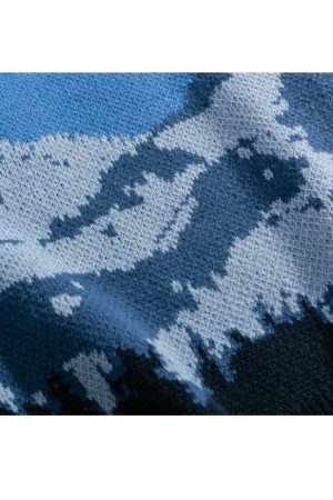 Style Core Aesthetics, New Style Trends Mountain Landscape Pattern Sweater