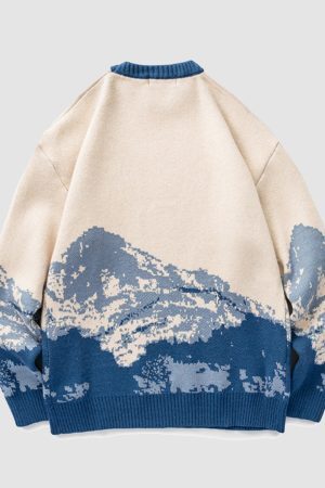 Style Core Aesthetics, New Style Trends Mountain Pattern Sweater