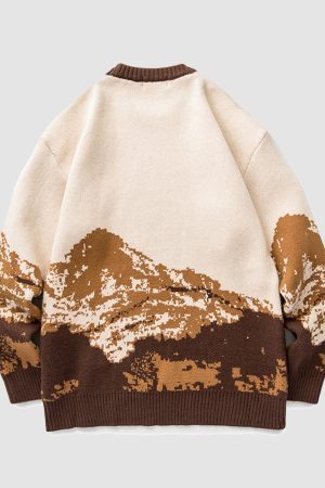 Style Core Aesthetics, New Style Trends Mountain Pattern Sweater