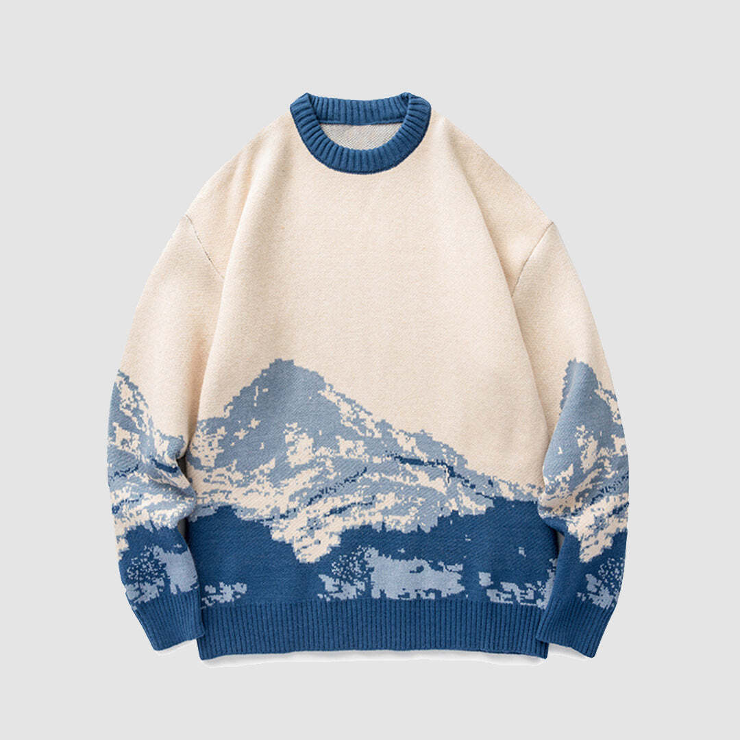 Style Core Aesthetics, New Style Trends Mountain Pattern Sweater