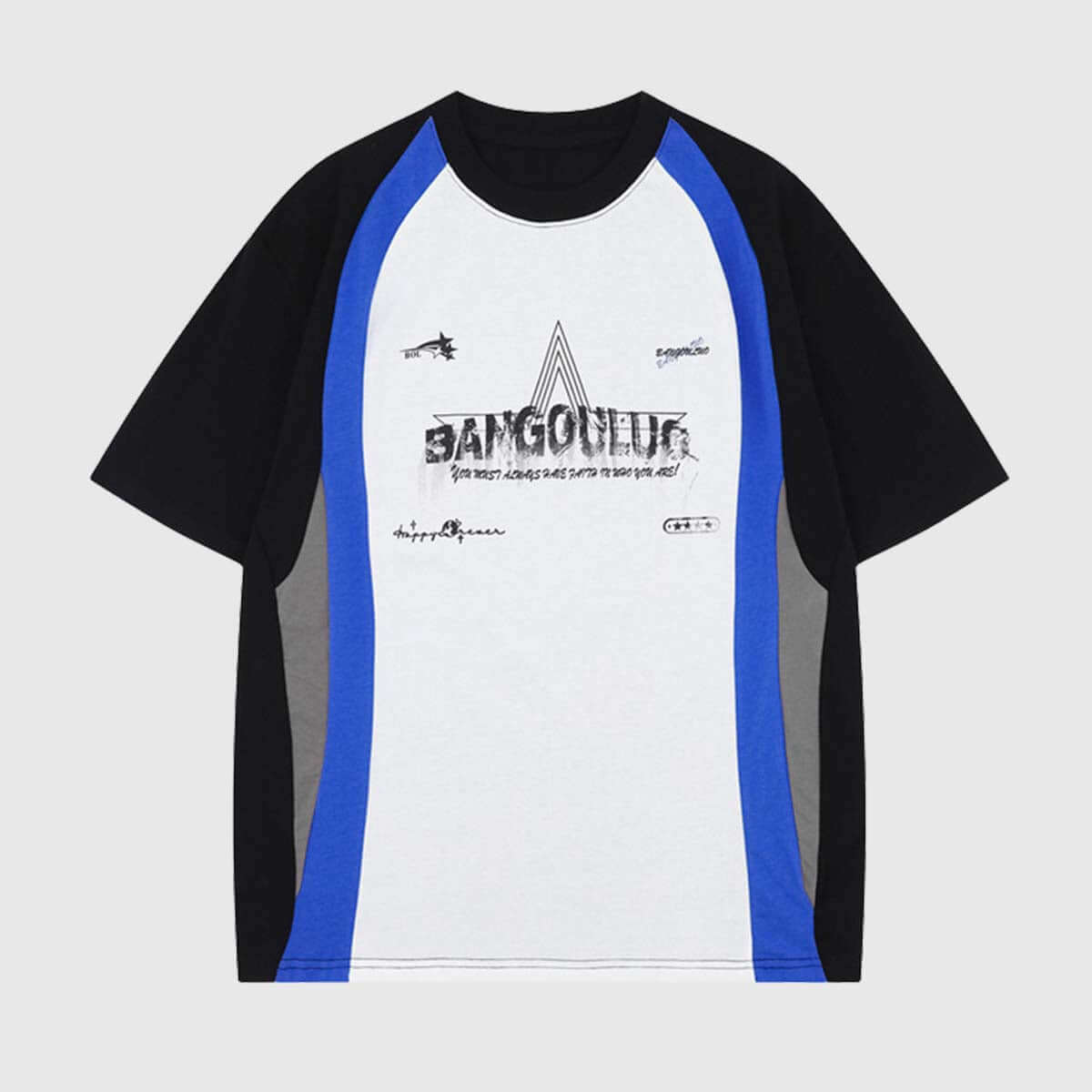 Style Core Aesthetics, New Style Trends Multi-Colored Graphic 'SANGOU' T-shirt Style Core Aesthetics, New Style Trends Multi-Colored Graphic 'SANGOU' T-shirt