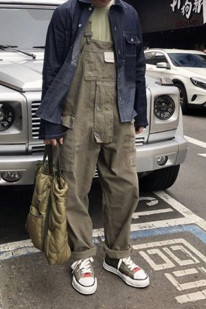 Style Core Aesthetics, New Style Trends Multi-Pocket Bib Overalls