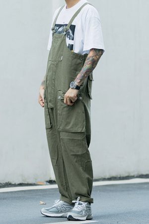 Style Core Aesthetics, New Style Trends Multi-Pocket Bib Overalls