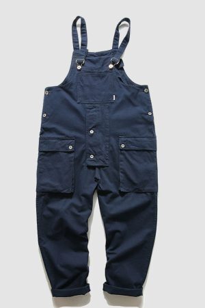 Style Core Aesthetics, New Style Trends Multi-Pocket Bib Overalls