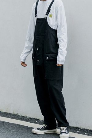 Style Core Aesthetics, New Style Trends Multi-Pocket Bib Overalls