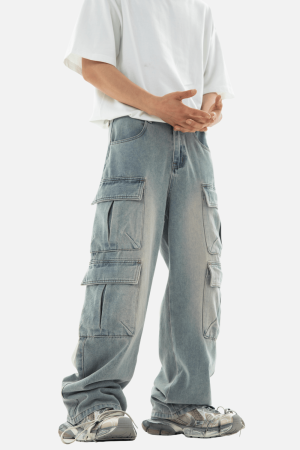 Style Core Aesthetics, New Style Trends Multi-Pocket Cargo Jean