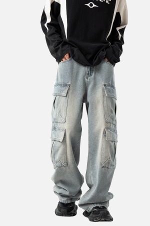 Style Core Aesthetics, New Style Trends Multi-Pocket Cargo Jean