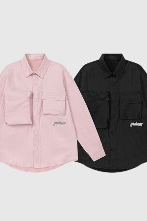 Style Core Aesthetics, New Style Trends Multi Pocket Solid Shirts