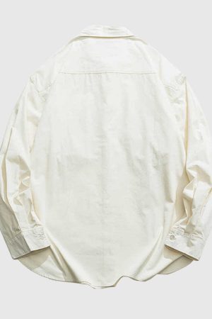 Style Core Aesthetics, New Style Trends Multi-Pockets Solid Shirts