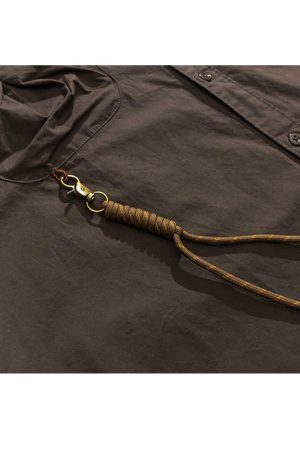 Style Core Aesthetics, New Style Trends Multi-Pockets Solid Shirts