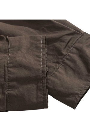 Style Core Aesthetics, New Style Trends Multi-Pockets Solid Shirts