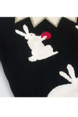 Style Core Aesthetics, New Style Trends Mushroom & Rabbit Knitted Sweater