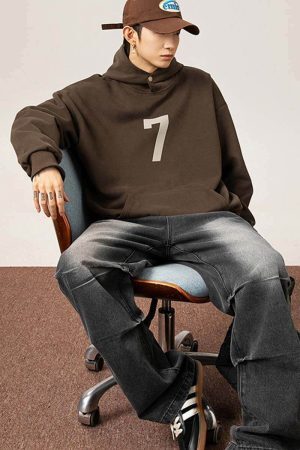 Style Core Aesthetics, New Style Trends Number “7” Print Hoodie