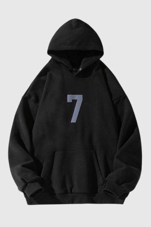 Style Core Aesthetics, New Style Trends Number “7” Print Hoodie