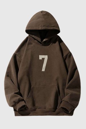 Style Core Aesthetics, New Style Trends Number “7” Print Hoodie