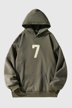 Style Core Aesthetics, New Style Trends Number “7” Print Hoodie