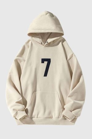 Style Core Aesthetics, New Style Trends Number Print Hoodie