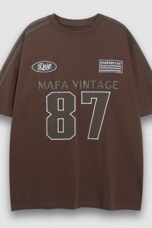 Style Core Aesthetics, New Style Trends Number Print Racing Tee