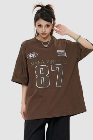 Style Core Aesthetics, New Style Trends Number Print Racing Tee