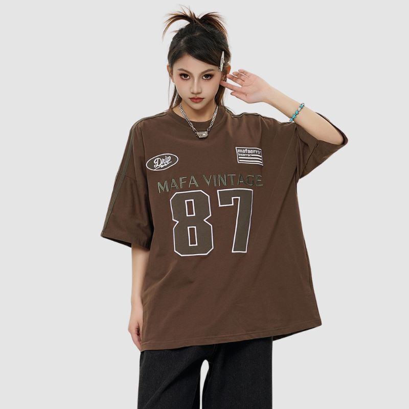 Style Core Aesthetics, New Style Trends Number Print Racing Tee Style Core Aesthetics, New Style Trends Number Print Racing Tee