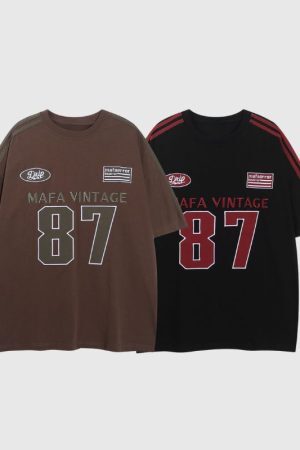 Style Core Aesthetics, New Style Trends Number Print Racing Tee