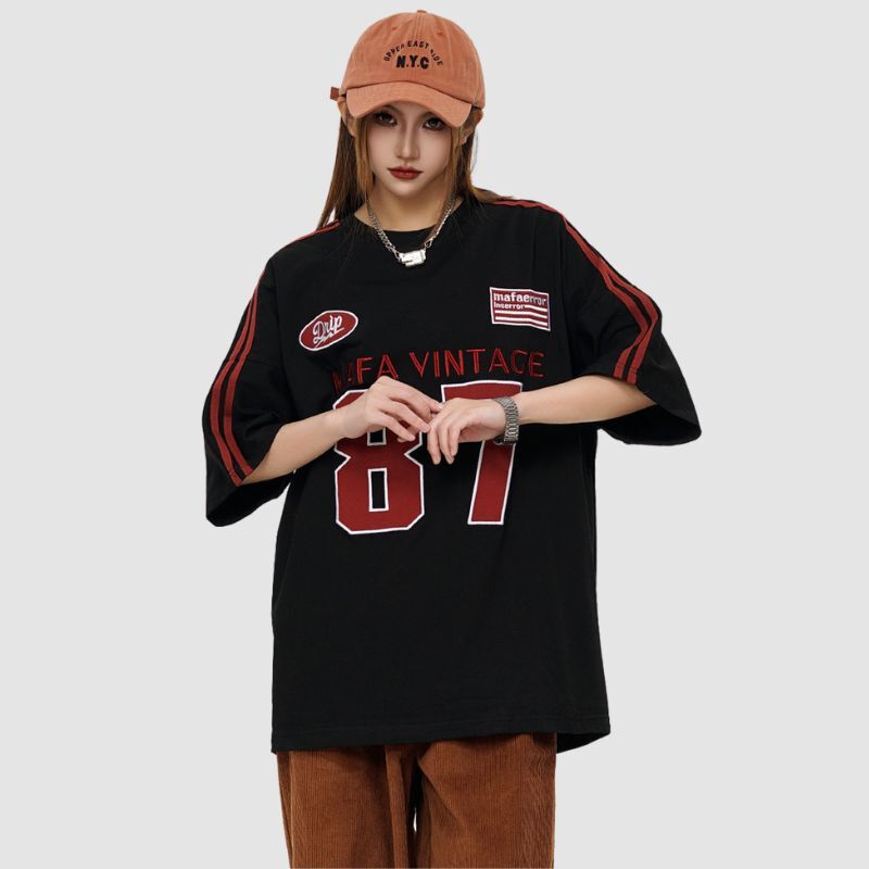 Style Core Aesthetics, New Style Trends Number Print Racing Tee Style Core Aesthetics, New Style Trends Number Print Racing Tee