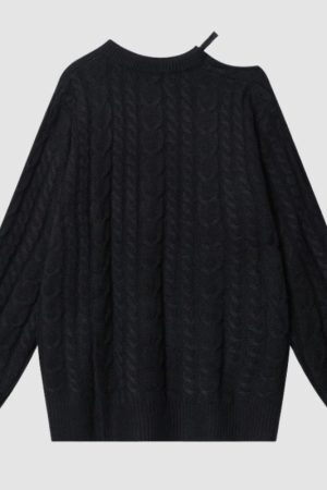 Style Core Aesthetics, New Style Trends Off-shoulder Twist Design Sweater