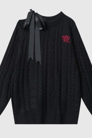 Style Core Aesthetics, New Style Trends Off-shoulder Twist Design Sweater