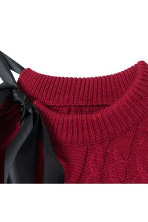Style Core Aesthetics, New Style Trends Off-shoulder Twist Design Sweater