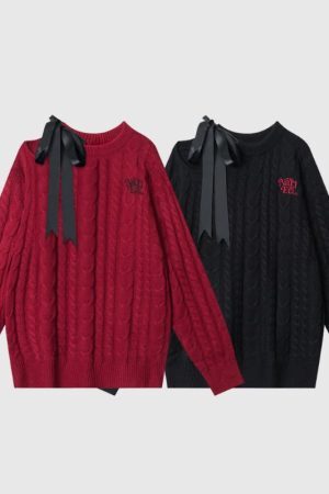 Style Core Aesthetics, New Style Trends Off-shoulder Twist Design Sweater