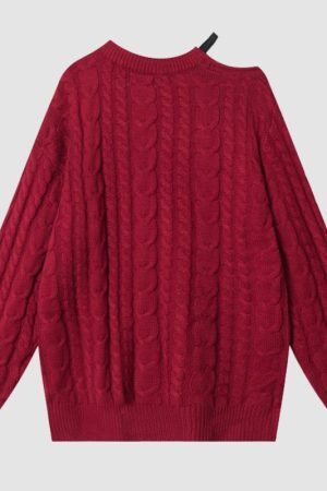 Style Core Aesthetics, New Style Trends Off-shoulder Twist Design Sweater