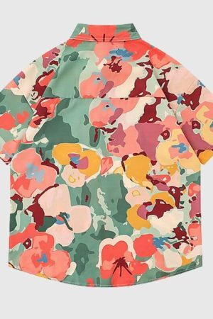 Style Core Aesthetics, New Style Trends Oil Painting Artistic Floral Shirts
