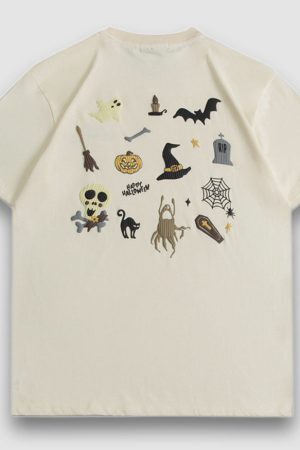 Style Core Aesthetics, New Style Trends Oluolin Halloween Vibe Cartoon Print Tee