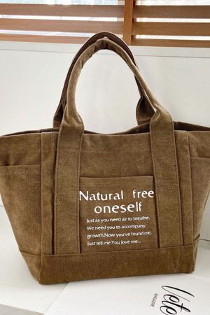 Style Core Aesthetics, New Style Trends Oluolin Letter Printed Canvas Bags