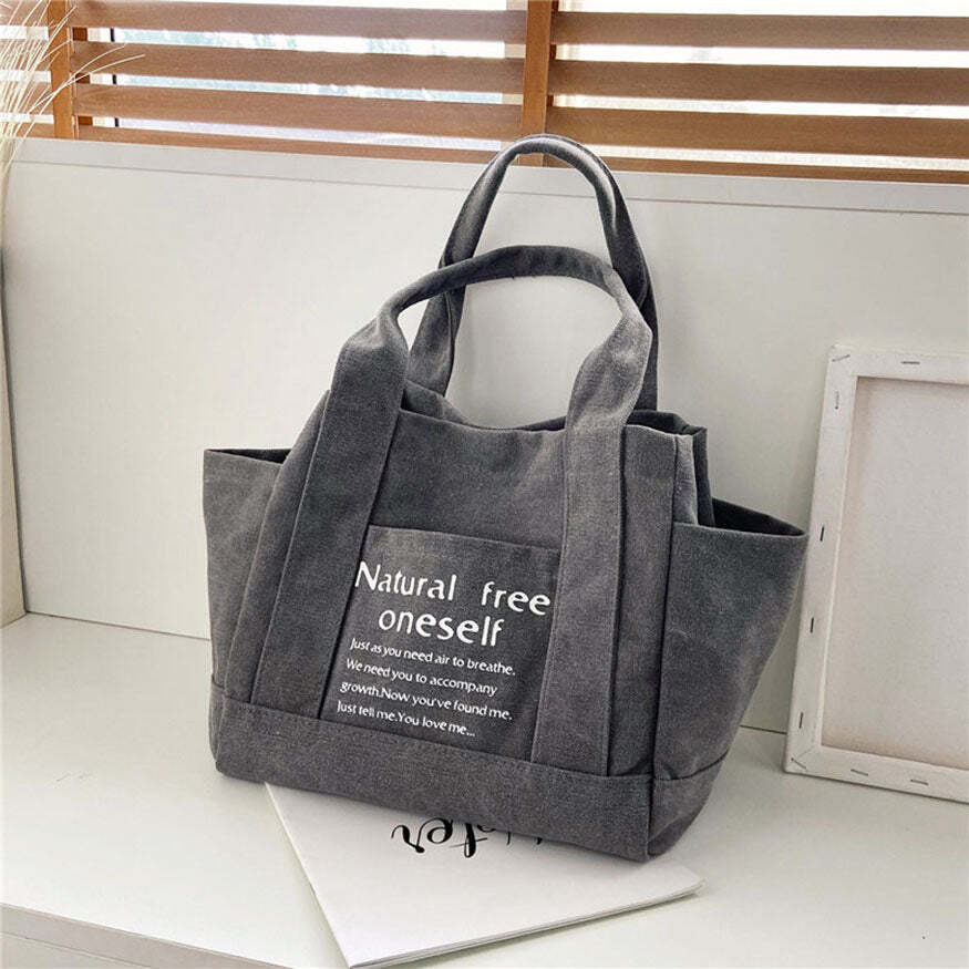 Style Core Aesthetics, New Style Trends Oluolin Letter Printed Canvas Bags