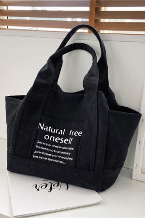 Style Core Aesthetics, New Style Trends Oluolin Letter Printed Canvas Bags