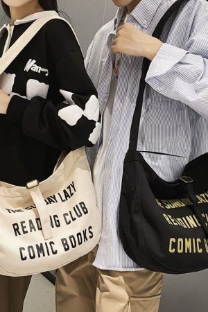 Style Core Aesthetics, New Style Trends Oluolin Vintage Letter Print Buckle Messenger Bag