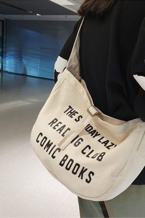 Style Core Aesthetics, New Style Trends Oluolin Vintage Letter Print Buckle Messenger Bag