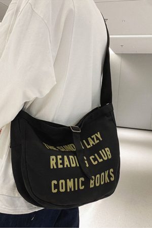 Style Core Aesthetics, New Style Trends Oluolin Vintage Letter Print Buckle Messenger Bag