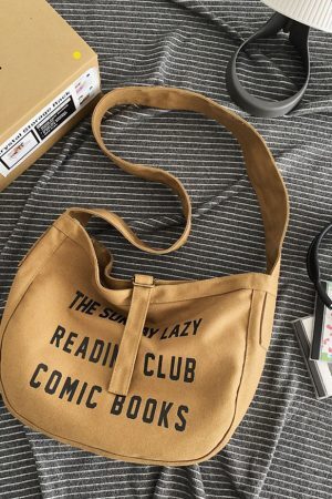 Style Core Aesthetics, New Style Trends Oluolin Vintage Letter Print Buckle Messenger Bag