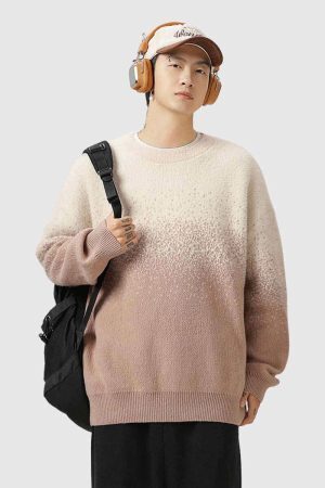 Style Core Aesthetics, New Style Trends Ombre Gradient Knit Sweater
