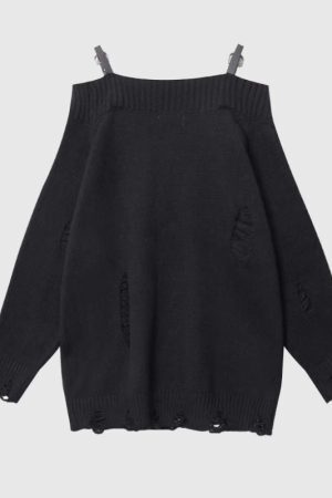 Style Core Aesthetics, New Style Trends One-Shoulder Lazy Style Loose Sweater