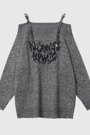 Style Core Aesthetics, New Style Trends One-Shoulder Lazy Style Loose Sweater