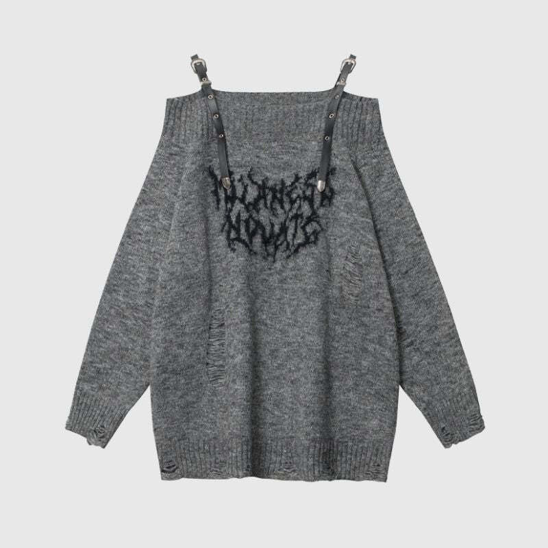 Style Core Aesthetics, New Style Trends One-Shoulder Lazy Style Loose Sweater