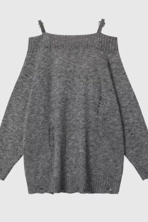 Style Core Aesthetics, New Style Trends One-Shoulder Lazy Style Loose Sweater