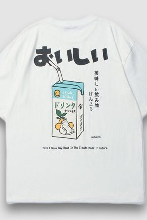 Style Core Aesthetics, New Style Trends Orange Juice Print Tee